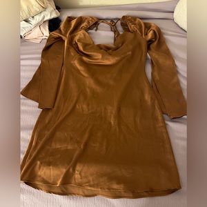 Brown Tie Back Dress